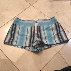 Blue striped shorts